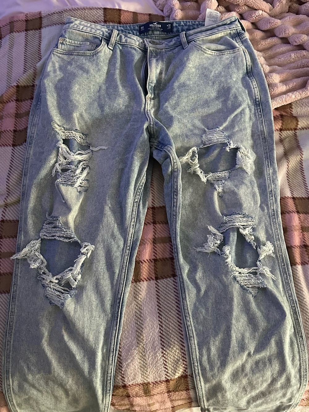 Hollister ripped wide leg jean